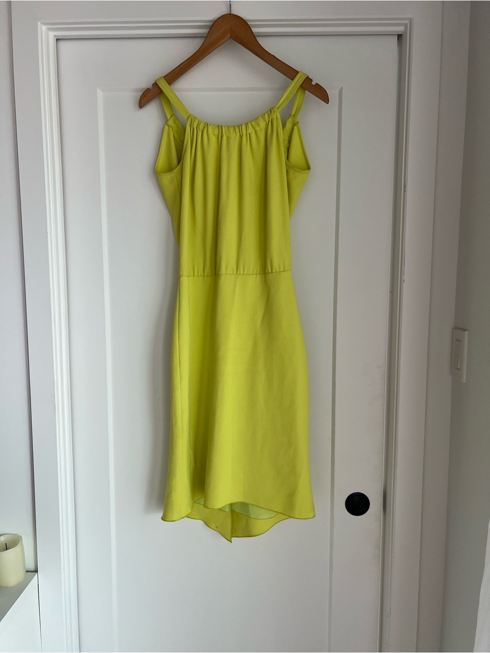 RACHEL Rachel Roy Neon Yellow Midi cocktail dress
